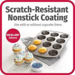 GoodCook Everyday Nonstick Steel Muffin Pan, 12 cup, Gray