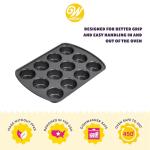 Wilton Gold Non-Stick 12 -Cup Muffin Pan, Cold-Rolled Steel Bakeware, Made without PFAS, 10.5 x 15 x 1.4 in, Packaging May Vary