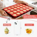 CAKETIME Silicone Muffin Pan Mini 24 Cups Cupcake Pan, Nonstick Food Grade Silicone Mold Baking Pan 1 Pack