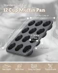 Bake Choice 2 Pack Muffin Pan for Baking, Standard Cupcake Pan includes 100 Natural Cupcake Liners, Muffin Tin Nonstick 12 Cup, Baking Pans Set, Carbon Steel Baking Supplies