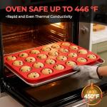 CAKETIME Silicone Muffin Pan Mini 24 Cups Cupcake Pan, Nonstick Food Grade Silicone Mold Baking Pan 1 Pack