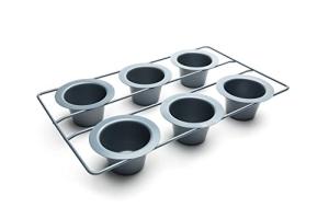 Fox Run Non-Stick Popover Pan, 6 Cup Yorkshire Pudding Pan, Grey