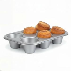 wivplik Nonstick Popover Pan, Extra Deep,6-Cup Capacity, Heavy-Duty Steel,13x9inch,Compact Design Fits Small Ovens,450°F Oven Safe