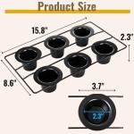 Acshio 2 Pack Popover Pans, 12 Cups Nonstick Muffin Cupcake Pan, Carbon Steel Round Cheesecake Tin Bakeware Mould for Oven Baking, Muffins, Quiches, Pudding Cakes, Halloween Christmas