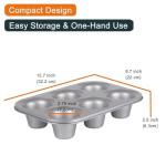wivplik Nonstick Popover Pan, Extra Deep,6-Cup Capacity, Heavy-Duty Steel,13x9inch,Compact Design Fits Small Ovens,450°F Oven Safe