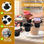 Acshio 2 Pack Popover Pans, 12 Cups Nonstick Muffin Cupcake Pan, Carbon Steel Round Cheesecake Tin Bakeware Mould for Oven Baking, Muffins, Quiches, Pudding Cakes, Halloween Christmas