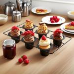 Acshio 2 Pack Popover Pans, 12 Cups Nonstick Muffin Cupcake Pan, Carbon Steel Round Cheesecake Tin Bakeware Mould for Oven Baking, Muffins, Quiches, Pudding Cakes, Halloween Christmas