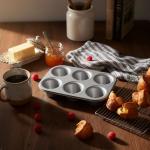 wivplik Nonstick Popover Pan, Extra Deep,6-Cup Capacity, Heavy-Duty Steel,13x9inch,Compact Design Fits Small Ovens,450°F Oven Safe