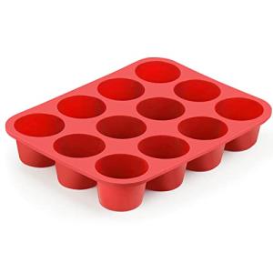 Vodolo 12-Cup Silicone Professional Non-Stick Popover Pans for Muffins, Brownies and Baking