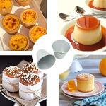 Proshopping 6 Packs Popover Pan， Large Individual Muffin Mold, Aluminium Pudding Cup, Chocolate Molten Mould, Raspberry Souffle Baking Maker, Brownie Tumbler -for Pie, Egg Tart, Cake (Size 3.4"x 3.2")