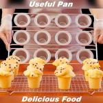 DWWTKL 12-Cavity Popover Pan Non-Stick Yorkshire Muffin Puddings Cake Quiches Cupcake Mold Bakeware for Oven Baking (Champagne Gold)