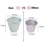Proshopping 6 Packs Popover Pan， Large Individual Muffin Mold, Aluminium Pudding Cup, Chocolate Molten Mould, Raspberry Souffle Baking Maker, Brownie Tumbler -for Pie, Egg Tart, Cake (Size 3.4"x 3.2")