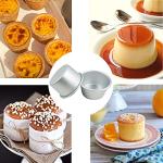 Proshopping 6 Packs Popover Pan， Large Individual Muffin Mold, Aluminium Pudding Cup, Chocolate Molten Mould, Raspberry Souffle Baking Maker, Brownie Tumbler -for Pie, Egg Tart, Cake (Size 3.4"x 2")