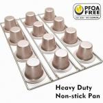 DWWTKL 12-Cavity Popover Pan Non-Stick Yorkshire Muffin Puddings Cake Quiches Cupcake Mold Bakeware for Oven Baking (Champagne Gold)
