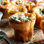 Vodolo 12-Cup Silicone Professional Non-Stick Popover Pans for Muffins, Brownies and Baking