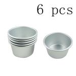 Proshopping 6 Packs Popover Pan， Large Individual Muffin Mold, Aluminium Pudding Cup, Chocolate Molten Mould, Raspberry Souffle Baking Maker, Brownie Tumbler -for Pie, Egg Tart, Cake (Size 3.4"x 2")