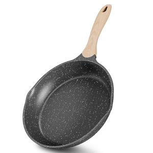 JEETEE 8 Inch Nonstick Frying Pan, Stone Coating Cookware, Nonstick Omelette Pan with Heat-Resistant Handle, Compatible with All Stoves (Grey)