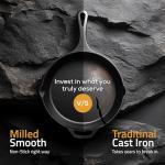 Utopia Kitchen Premium Cast Iron Skillets 12 Inch, Chef's Pan, Pre-Seasoned Frying Pan, Stovetop, Oven, Campfire and Grill Large Skillet, Even Heat Distribution Multipurpose Cast Iron Pan - Black