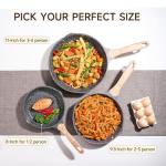 JEETEE 8 Inch Nonstick Frying Pan, Stone Coating Cookware, Nonstick Omelette Pan with Heat-Resistant Handle, Compatible with All Stoves (Grey)