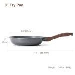 SENSARTE Nonstick Frying Pan Skillet, Swiss Granite Coating Omelette Pan, Healthy Stone Cookware Chef's Pan, PFOA Free (8/9.5/10/11/12.5 Inch) (8 Inch)