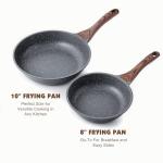 SENSARTE Nonstick Frying Pan Skillet, Swiss Granite Coating Omelette Pan, Healthy Stone Cookware Chef's Pan, PFOA Free (8/9.5/10/11/12.5 Inch) (8 Inch)