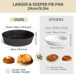 Vnray 2 Pack 9.5 inches Pie Pan with Removable Bottom for Baking, Deep Quiche Tart Pan Non Stick for Oven, Fluted Pie Dish Plate Tin for Apple, Pot Pies, Cheesecakes and Desserts