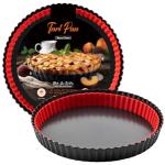 Maywe Tanso Tart Pan with Removable Bottom,9 Inch Tart and Quiche Pan,Non-stick Round Carbon Steel Deep Fluted Pie Pan with Crust Shaper Ring - Quiche Baking Dish Tart Pans For Baking Party Festival