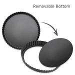 Maclia Tart Pan Removable Bottom - 8.6 Inch Non-Stick Carbon Steel Pie Pan for Baking Tarts, Pies, Quiches, Brownies, Quiche Baking Dish with Fluted Edges, Fruit Tart Mold
