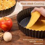 Vnray 2 Pack 9.5 inches Pie Pan with Removable Bottom for Baking, Deep Quiche Tart Pan Non Stick for Oven, Fluted Pie Dish Plate Tin for Apple, Pot Pies, Cheesecakes and Desserts