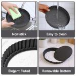 Maclia Tart Pan Removable Bottom - 8.6 Inch Non-Stick Carbon Steel Pie Pan for Baking Tarts, Pies, Quiches, Brownies, Quiche Baking Dish with Fluted Edges, Fruit Tart Mold
