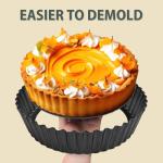 Vnray 2 Pack 9.5 inches Pie Pan with Removable Bottom for Baking, Deep Quiche Tart Pan Non Stick for Oven, Fluted Pie Dish Plate Tin for Apple, Pot Pies, Cheesecakes and Desserts