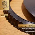 CFGUK 9 Inch Tart and Quiche Pan with Removable Bottom, Pie Pans for Baking, Non-stick Carbon Steel Quiche Pan for Pie, Mousse Cakes, Fruit and Desserts