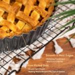 Vnray 2 Pack 9.5 inches Pie Pan with Removable Bottom for Baking, Deep Quiche Tart Pan Non Stick for Oven, Fluted Pie Dish Plate Tin for Apple, Pot Pies, Cheesecakes and Desserts