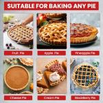 Maywe Tanso Tart Pan with Removable Bottom,9 Inch Tart and Quiche Pan,Non-stick Round Carbon Steel Deep Fluted Pie Pan with Crust Shaper Ring - Quiche Baking Dish Tart Pans For Baking Party Festival
