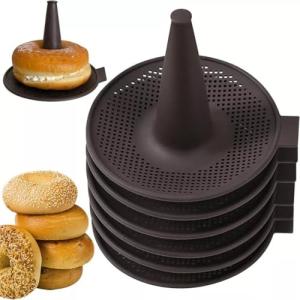 BAILEBEI Donut Mold for Baking,Donut Pans Set,6 Pieces Pastry Molds for Bagel and Doughnut Cake Pans (6pcs,Coffee)
