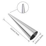 20Pcs Large Conical Cream Horn Molds, Non-stick Cream Horn Molds Stainless Steel, 5 inch Large Size Cannoli Tubes Kit Pack of Baking Cones Pastry Roll Horn Croissant Mold With brush