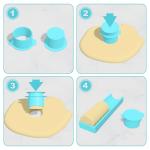 Hokkieam 5 PCS Cake Pop Mold Set with 7.87-inch Tray, Heart Square Cloud Oval Round 3D Printed Cake Pop Cutter and Pusher, Baking Molds for Home Baking, Birthday Parties, Wedding Desserts