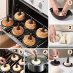 BAILEBEI Donut Mold for Baking,Donut Pans Set,6 Pieces Pastry Molds for Bagel and Doughnut Cake Pans (6pcs,Coffee)