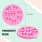 YunKo W0770 8 Mini Bows Silicone Fondant Molds Chocolate Sugar Candy Cake Pop Bow Craft Molds DIY Cake Decorating