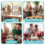 Hokkieam 5 PCS Cake Pop Mold Set with 7.87-inch Tray, Heart Square Cloud Oval Round 3D Printed Cake Pop Cutter and Pusher, Baking Molds for Home Baking, Birthday Parties, Wedding Desserts