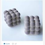 OCPO KITCHEN Bubble Silicone Baking Mold, Silicone Candle Mold, French Dessert Molds for Mousse Cake Pastry Chocolate Pudding Jelly Cheesecake Ice Cream, Cube Shape (6-Cavity)