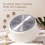 CAROTE 6 Qt Nonstick Stock Pot with Lid Soup Pot, 6 Quart Casserole with Lid, Easy to Clean Non Stick Cooking Pot Cookware PFOA Free, White Granite