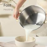 CAROTE 8QT Full Clad Tri Ply Stainless Steel Stock Pot with Lid, Kitchen Stockpot Soup Pot, Outer Ceramic Layer, Even Heating, All Stoves Compatible, Oven & Dishwasher Safe, Stay Cool Handle, White