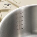 CAROTE 8QT Full Clad Tri Ply Stainless Steel Stock Pot with Lid, Kitchen Stockpot Soup Pot, Outer Ceramic Layer, Even Heating, All Stoves Compatible, Oven & Dishwasher Safe, Stay Cool Handle, White