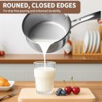 EWFEN 3 Ply Stainless Steel Sauce Pan Set with Lids, 1 & 2 & 3 Quart Multipurpose Cooking Pot, Stay-Cool Handle, Induction Oven Dishwasher Safe, 1QT & 2QT & 3QT