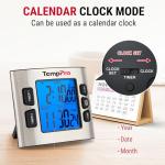 TempPro TM02 24H Digital Timer with Dual Kitchen Timers for Cooking, Magnetic Timer Clock with Adjustable Alarm Volume & LCD Backlit Display, Classroom Timer for Kids & Teachers(Previously ThermoPro)