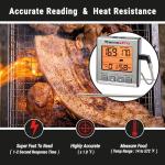 ThermoPro Digital Meat Thermometer for Cooking and Grilling, BBQ Food Thermometer with Backlight and Kitchen Timer, Grill Temperature Probe Thermometer for Smoker, Barbecue, Oven, Baking,Oil