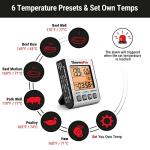 ThermoPro Digital Meat Thermometer for Cooking and Grilling, BBQ Food Thermometer with Backlight and Kitchen Timer, Grill Temperature Probe Thermometer for Smoker, Barbecue, Oven, Baking,Oil