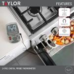 Taylor Programmable Instant-Read Wired Probe Digital Meat Thermometer, Stainless Steel for BBQ, Grill, Kitchen Cooking, Accurate Temperature Readings