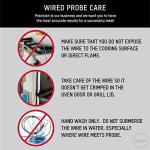 Taylor Programmable Instant-Read Wired Probe Digital Meat Thermometer, Stainless Steel for BBQ, Grill, Kitchen Cooking, Accurate Temperature Readings